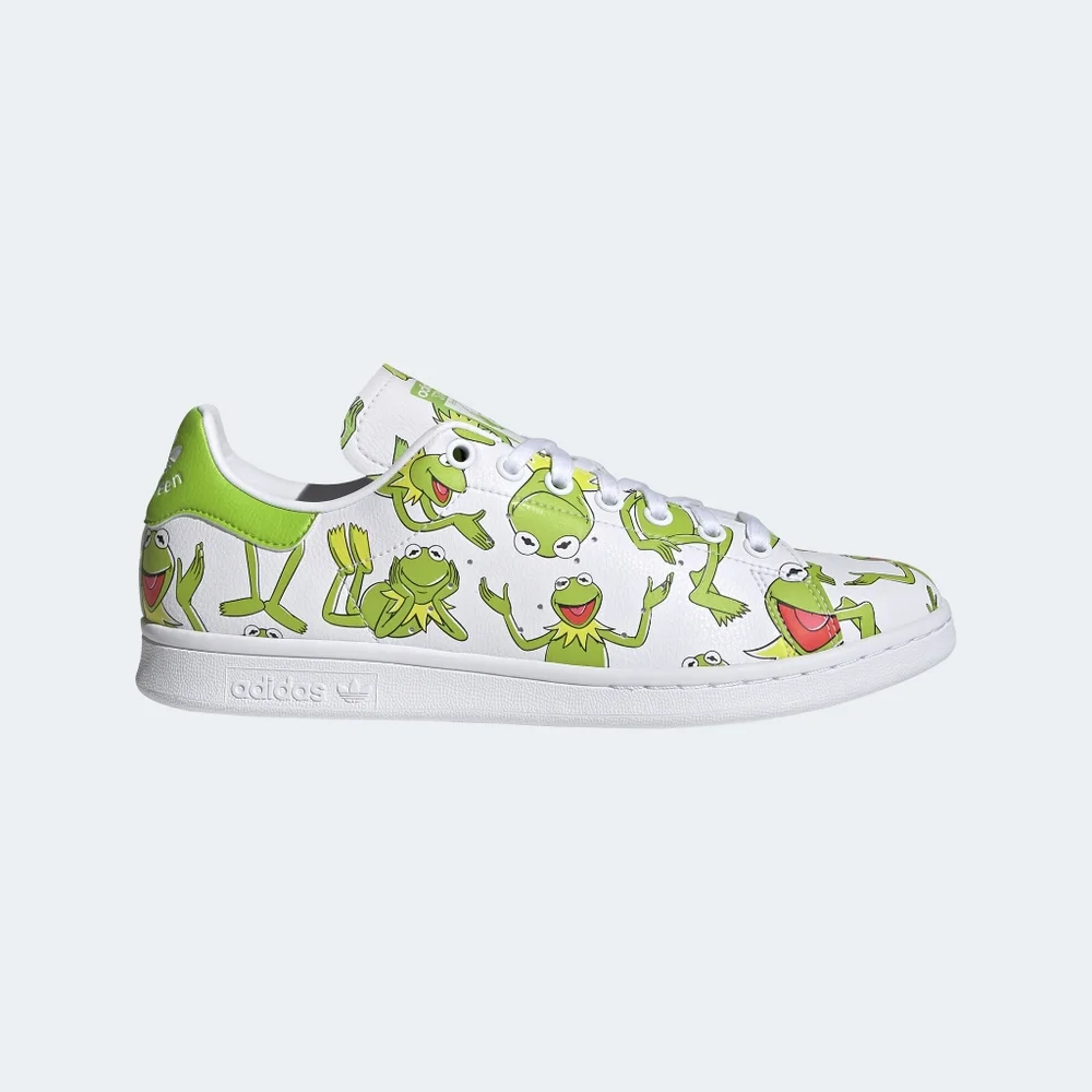 New Adidas Originals Disney Muppets Kermit Stan Smith Men's Sneakers White Green - Picture 2 of 9